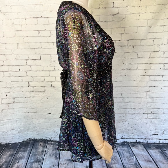 Odille Anthropologie 100% Silk Floral Sheer Size Small Made in USA - Picture 4 of 11